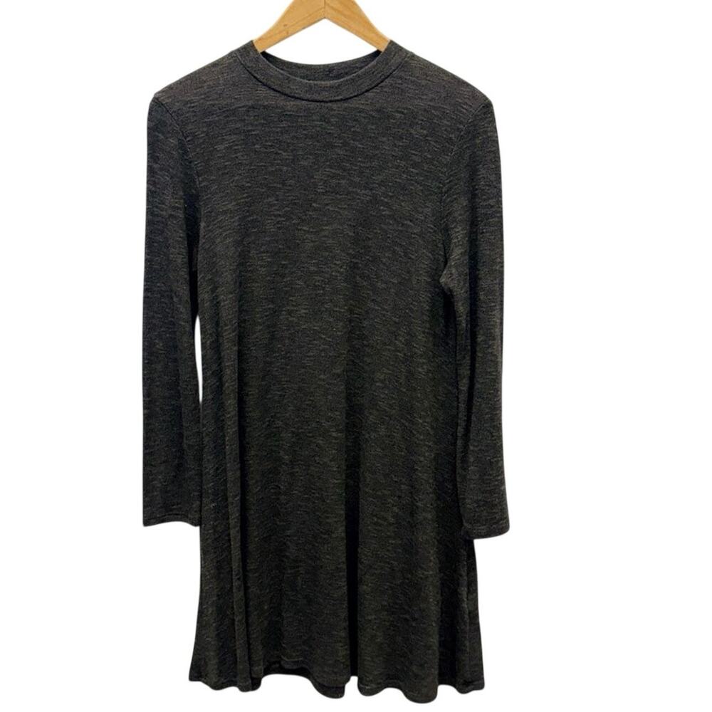 Anthropologie Potters Pot Marled Green Long Sleeve Swing Sweater Dress Size M